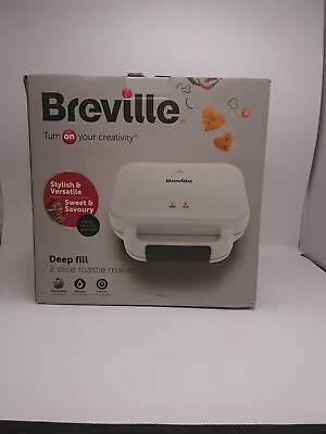 £30 • Buy Breville Ultimate Deep Fill Toastie Maker 2 Slice Sandwich Toaster VST082 White 