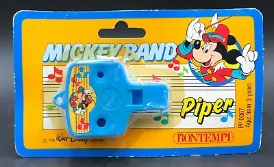 Vintage MICKEY MOUSE BAND PIPER Whistle NOS 1980s Bontempi NEW Instrument • $13.95