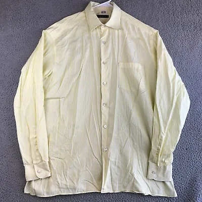 Ermenegildo Zegna Shirt Men's XXL Yellow Striped Long Sleeve Button Down Collard • $23.10