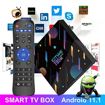2023 New T95 Android 11.1 TV Box 4+ 128GB Quad Core HD Media Player WIFI HDMI US • $34.91