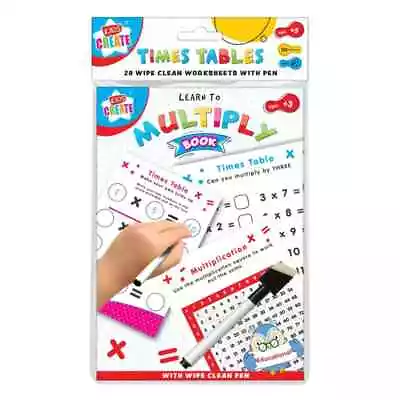 Learn Times Tables Educational Wipe Clean A5 Book - Brand New • £2.99