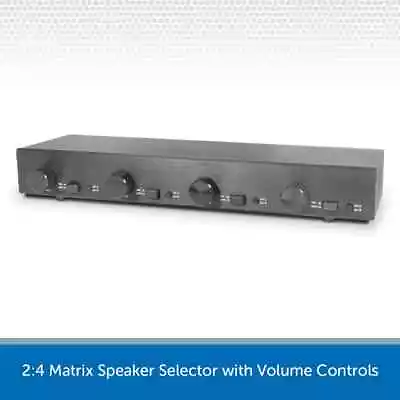 AV Link 4-Way Speaker Selector & Volume Control Splitter Box Switch 4 Pairs 100W • £109