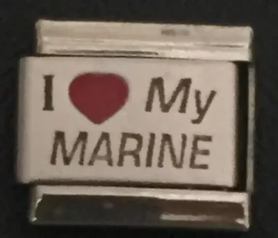 I Heart My Marine Italian Charm Bracelet Link 9mm Stainless Steel • $7.25