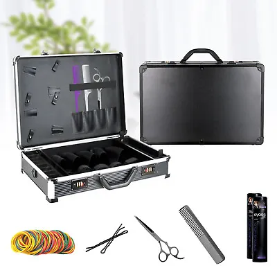 Professional Barber Stylist Travel Carry Case Salon Scissor Combs Clipper Box • $47.50