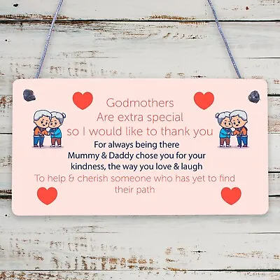 £3.99 • Buy Godmother Gifts For Christmas Godparent Christening Friend Gifts Keepsake Plaque