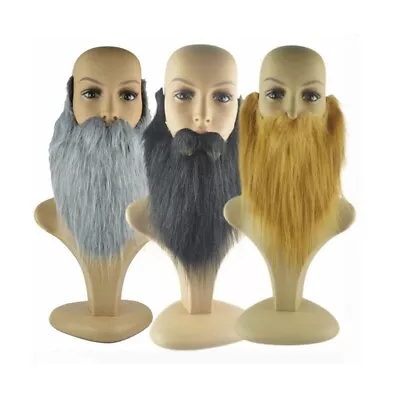 Long False Beard Women Men Kids Mustaches Facial Hair Costume Party Supplies • £5.39