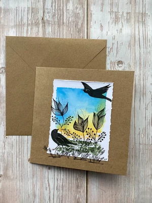 £3.50 • Buy Hand Painted Greetings Card, Watercolour Original Art Card