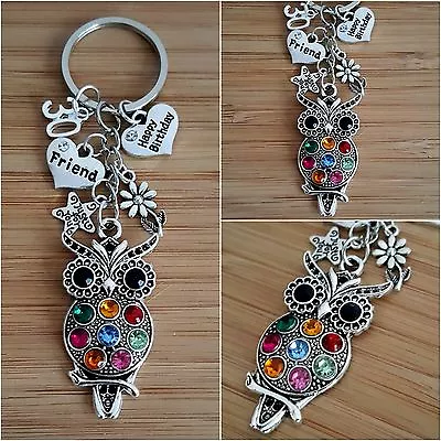 ~ Personalised HAPPY BIRTHDAY Gifts Charm Keyring 18th 21st 30th -Gift For Her ~ • £6.99