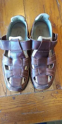 MBT Men's Brown Leather Closed Toe Sandal Size 11 • $49.99