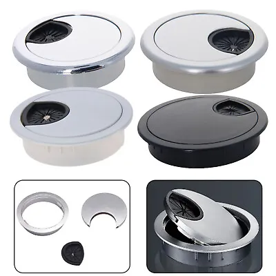 50mm/53mm/60mm/80mm ABS Cable Hole Cover Desk Table Wire Computer Grommet Port • £8.63