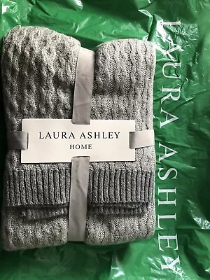 BNWT LAURA ASHLEY Knitted Throw GREY 130x170 BNWT RRP £70 Laura Ashley Throw • £45