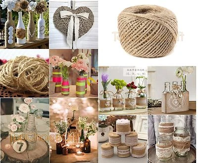 £2.49 • Buy 1m - 1000m Natural Brown Jute Thread Rustic Twin String Hemp Rope Cord Garden 