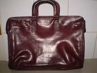 Vintage Leather Old Style Briefcase Soft Shell • $40