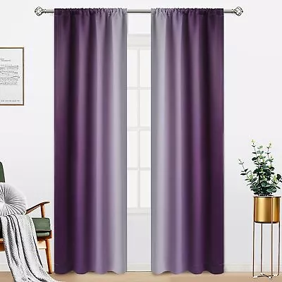 Yakamok Light Blocking Ombre Curtains Room Darkening Thermal Insulated Gradient • $103.90