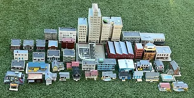 Huge Model Train Layout Buildings Town Scenery Hard Plastic HO N Scale - One Lot • $106.50