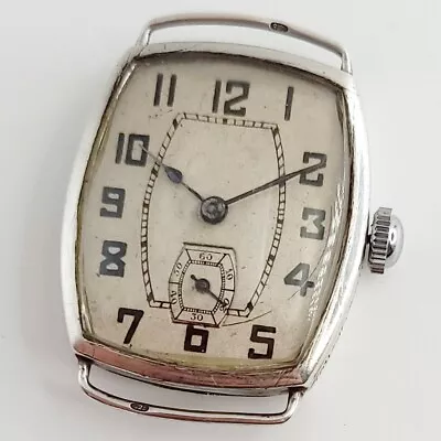 £170 • Buy ROTARY 1928 SILVER HALLMARKED ART DECO MENS TANK WATCH ANTIQUE TONNEAU 1920s