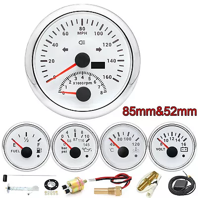 5 Gauge Set GPS Speedometer Gauge 0-160 MPH Waterproof For Car Marine Boat Truck • $149.51