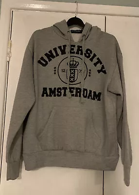 Unisex Grey Amsterdam University Hoody Size Medium Very Good Condition • £5