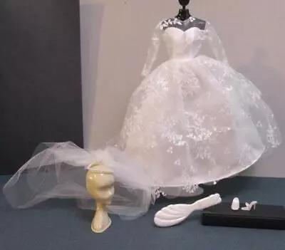 NEW! Wedding Day-Bride BARBIE Doll-Vintage REPRO-1997 GOWN DRESS OT SHOES VEIL • $23.99