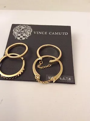 $58 Vince  Camuto Gold-Tone  Set 4 Rings Size 4678 Super Fine VC81 • $26.25