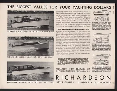 1936 Richardson Cruiser Yacht Motor Boat Nautical Wood Speed Sport Water  A20904 • $21.95