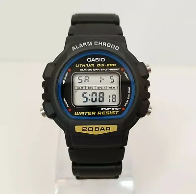 £135 • Buy Nos Casio dw-280 hd 20bar Lithium Alarm Chrono Watch Vintage Japan 1992