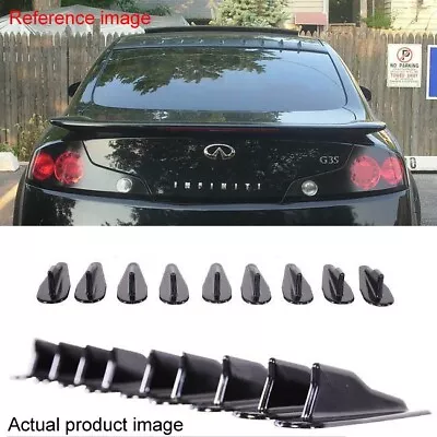 $14.04 • Buy Black Vortex Generator 9pc Evo Roof Shark Fins Spoiler Wing Kit