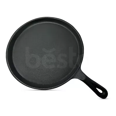 £19.99 • Buy Black Pre-Seasoned Cast Iron Skillet Frying Pan Crepe Griddle BBQ Premium 27cm