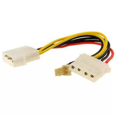 Power Adapter Cable 4 Pin LP4 Molex Female To 3 Pin Fan • £3.22