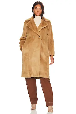 Vince Faux Shearling Coat Style:V881891435 Size L Color Sand Shell MSRP $695 • $202