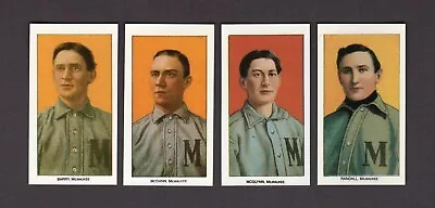 1909-1911 T206 MILWAUKEE BREWERS Complete 4-card Team REPRINT Set | CCC 1988 • $3.50