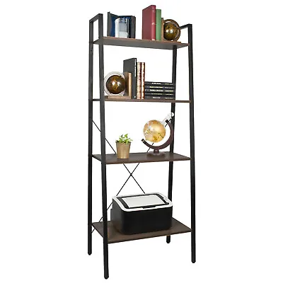 £39.97 • Buy 4 Tier Ladder Shelves Display Cabinet Bookshelf Unit Home Living Room Furniture