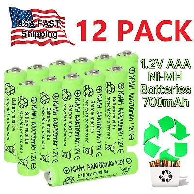 12X Ni-MH AAA Rechargeable Batteries 1.2v 700mAh Battery For Garden Solar Lights • $5.99