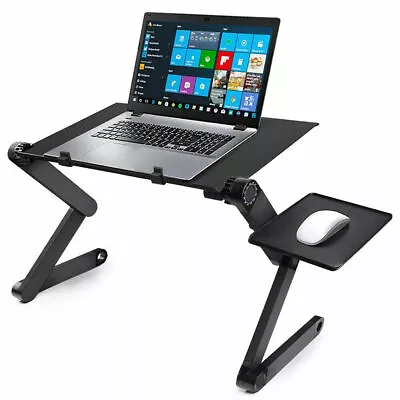 Folding Laptop Desk Table Bed Adjustable Portable Computer Stand Tray Furniture • £17.99