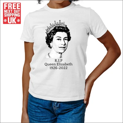 £9.99 • Buy RIP Queen Elizabeth II Queen Remembrance Gift T Shirt Men Women RIP QUEEN T Tops