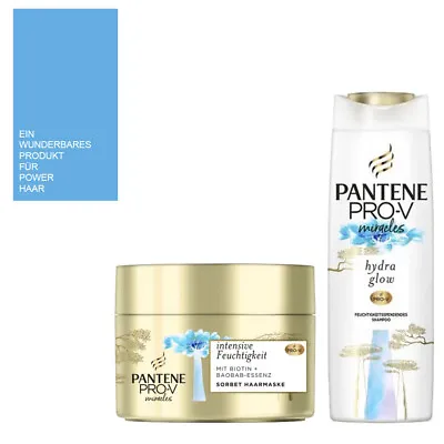 (1L|36.36) 2 Pcs Pantene Pro-V Miracles Hydra Glow Shampoo + Sorbet Hair Mask • £17.27