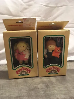$36 • Buy 1984 Cabbage Patch Kids Boy & Girl Dolls With Teddy Bears Ornament Set No 9151