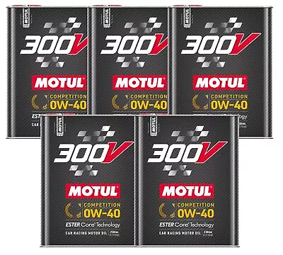 Motul 300V Competition 0W40 10L Fully Synthetic Ester Racing Engine Oil (5 X 2L) • $159.96