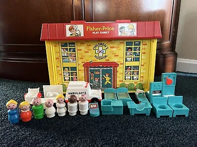 Vintage 1976 Fisher-Price Play Family Children’s Hospital Complete With Box #931 • $149.99