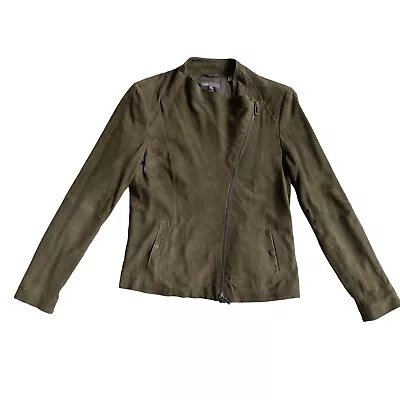 Vince Suede Leather Moto Jacket Size Large Lined • $44.96