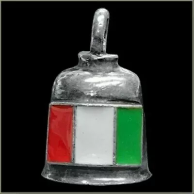 Pewter Motorcycle Gremlin Bell Italian Flag Red White Green Made In The USA • $14.92