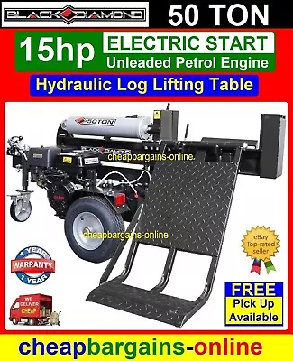 50 Ton HYDRAULIC LOG SPLITTER 50Ton WOOD SPLITTER 15hp ELECTRIC START LIFT TABLE • $2919.99