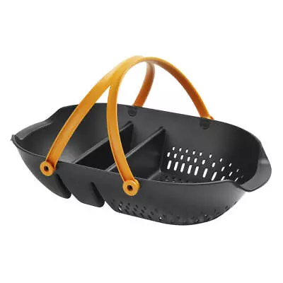 Large Garden Harvest Basket Black With Ergonomic Yellow Side Handles • $41.74