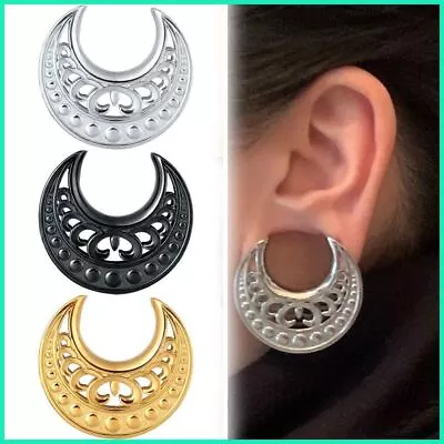 Pair Filigree Design Ear Saddles Ear Tunnels Ear Gauges Body Jewelry Piercings • $16.37