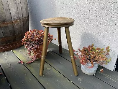 Antique 3 Leg Milking Stool Maid Farmers  Vintage Country House Rustic Tripod • £40