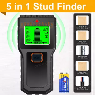 Stud Finder Wood Metal Pipe Sensor Wire Detector Electric Wall Scanner 5 In 1 UK • £13.15