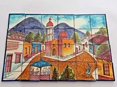 25  CERAMIC TILE MURAL Mexican Talavera Mosaic Hand Painted Backsplash • $149