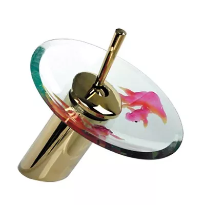 Waterfall Faucet Cast Brass PVD 7  H Koi Fish Glass | Renovator's Supply • $121.49