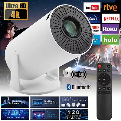 4K Mini Projector 10000 Lumen LED 1080P WiFi Bluetooth UHD Portable Home Theater • $75.95