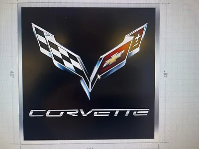  Quality FLOOR Graphic Decal Corvette C7 C6 C5 Garage Shop Floor Art Sign  • $118.74